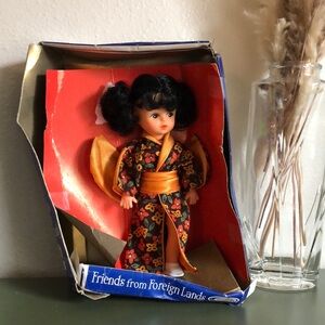 Friends From Foreign Lands Floral Kimono Doll with Black Hair
